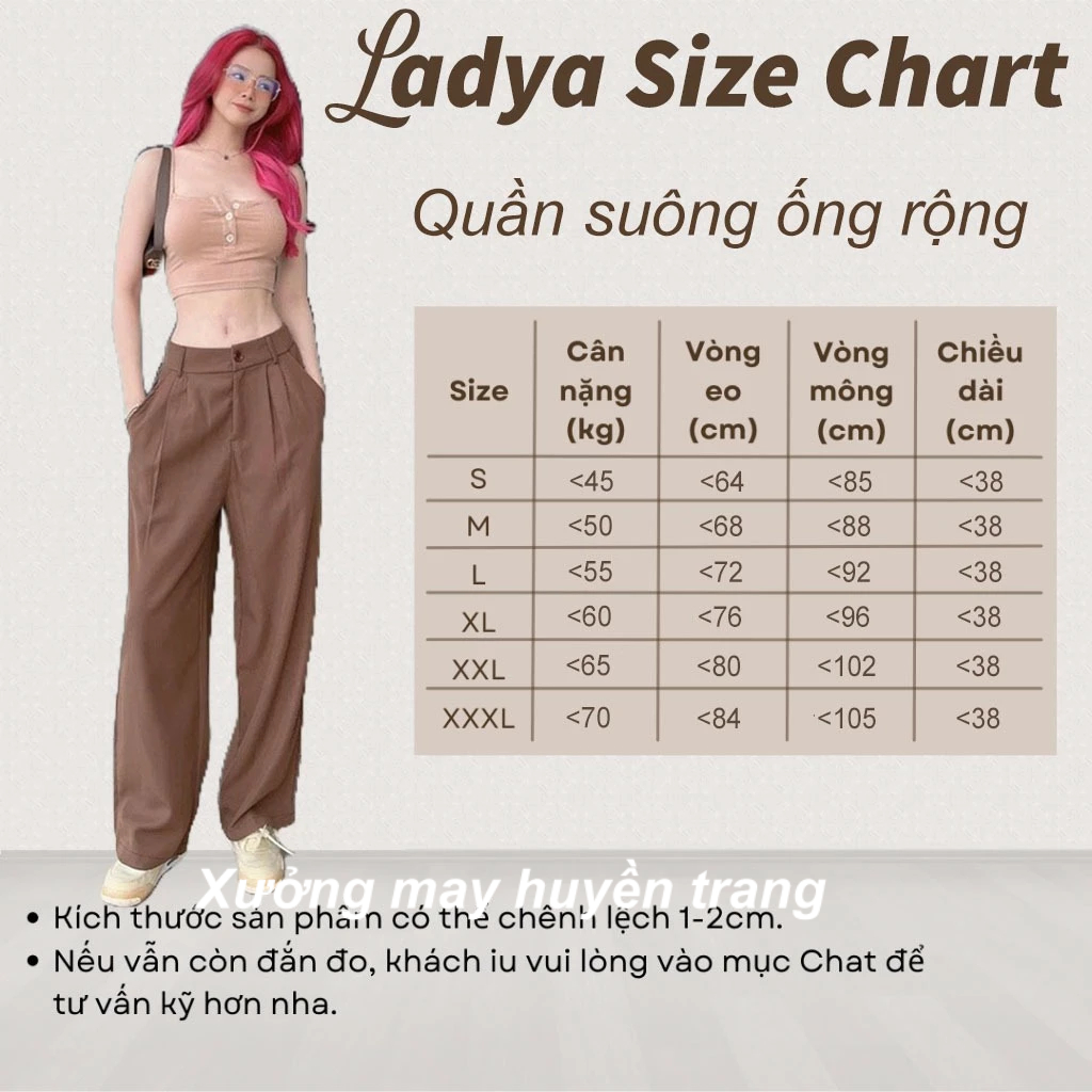 Quần Ống Rộng Nữ Lưng Cao Khóa Trước Quần Tây Nữ Ống Suông Chất Tuyết Mưa M188 | BigBuy360 - bigbuy360.vn