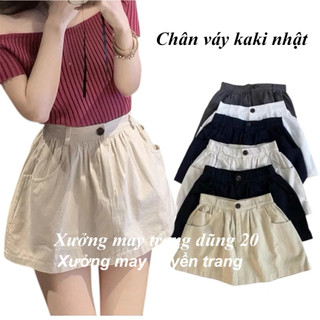  Chân Váy Kaki Gió Dáng A Ngắn Cạp Cao Có Quần Trong Thoáng Mát Năng Động M889 