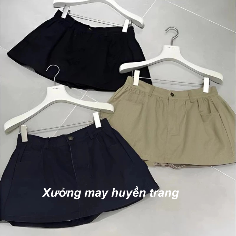 Chân Váy Kaki Gió Dáng A Ngắn Cạp Cao Có Quần Trong Thoáng Mát Năng Động M889 | BigBuy360 - bigbuy360.vn