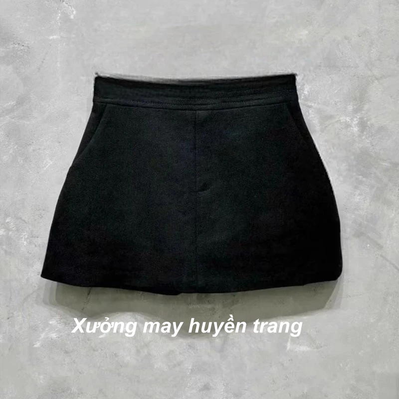 Chân váy nữ chữ A basic dáng ngắn 2 túi chất vải tuyết mưa có quần bảo hộ M066 | BigBuy360 - bigbuy360.vn