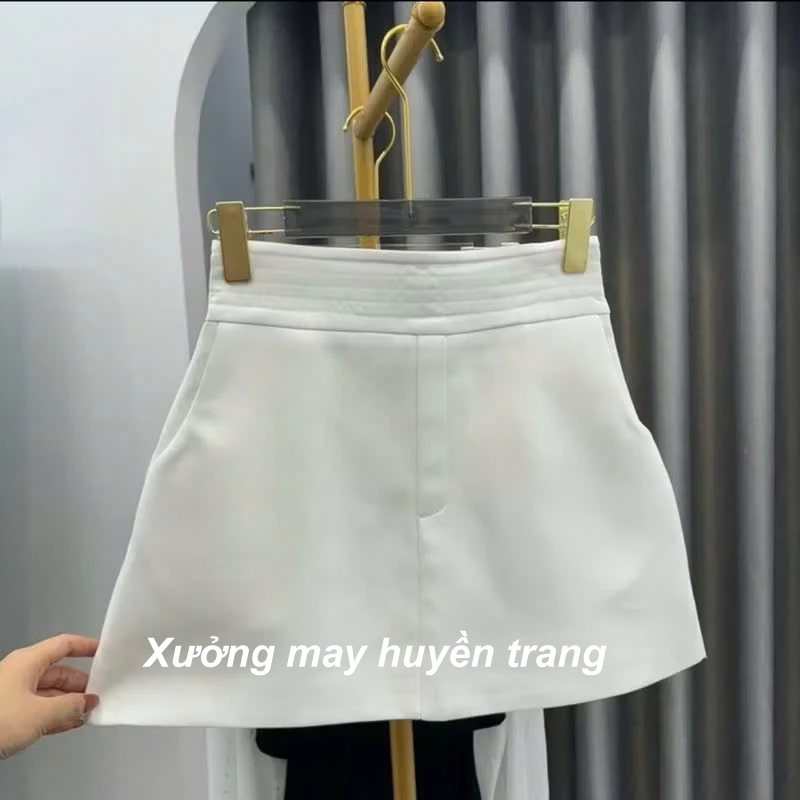 Chân váy nữ chữ A basic dáng ngắn 2 túi chất vải tuyết mưa có quần bảo hộ M066 | BigBuy360 - bigbuy360.vn