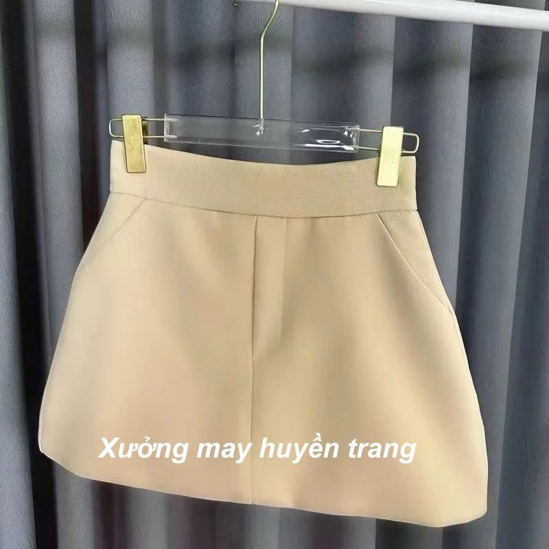 Chân váy nữ chữ A basic dáng ngắn 2 túi chất vải tuyết mưa có quần bảo hộ M066 | BigBuy360 - bigbuy360.vn