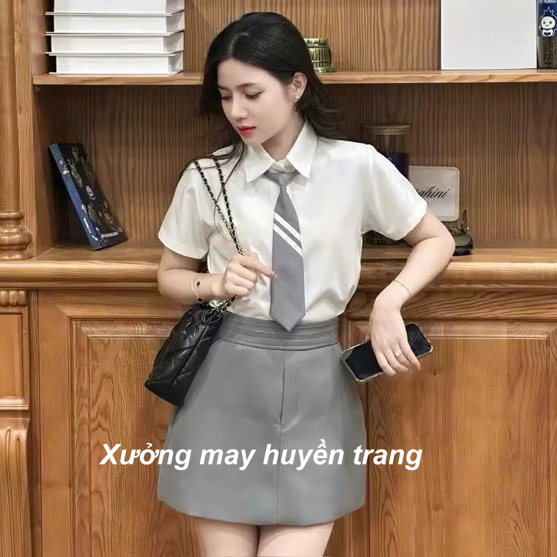 Chân váy nữ chữ A basic dáng ngắn 2 túi chất vải tuyết mưa có quần bảo hộ M066 | BigBuy360 - bigbuy360.vn