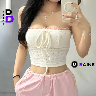  Áo ỐNG HỌA TIẾT Viền Ren Phối Nơ Cúp Ngực Nữ CR45 Áo Thun Croptop Ôm Body Kiểu Sexy 2hand Nhiều Màu BAINE 