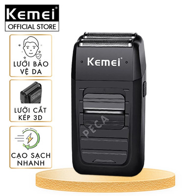 Máy cạo râu khô Kemei KM-1102 chuyên nghiệp có thể cạo trắng chân tóc, fade 2 lưỡi kép cao cấp