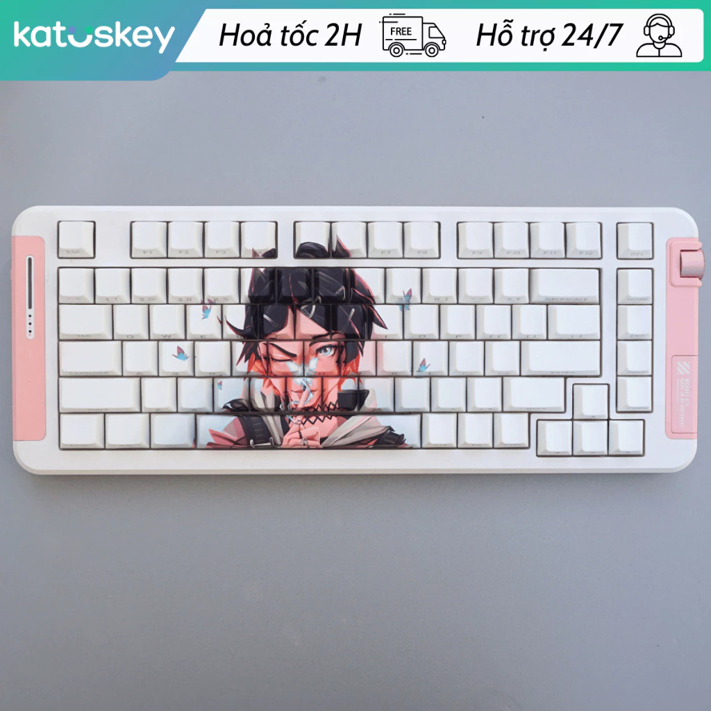 Keycap Clove Valorant, PBT Xuyên LED,Cherry Profile, Keycap Giá Rẻ cho Rapid Trigger, Fullsize TKL