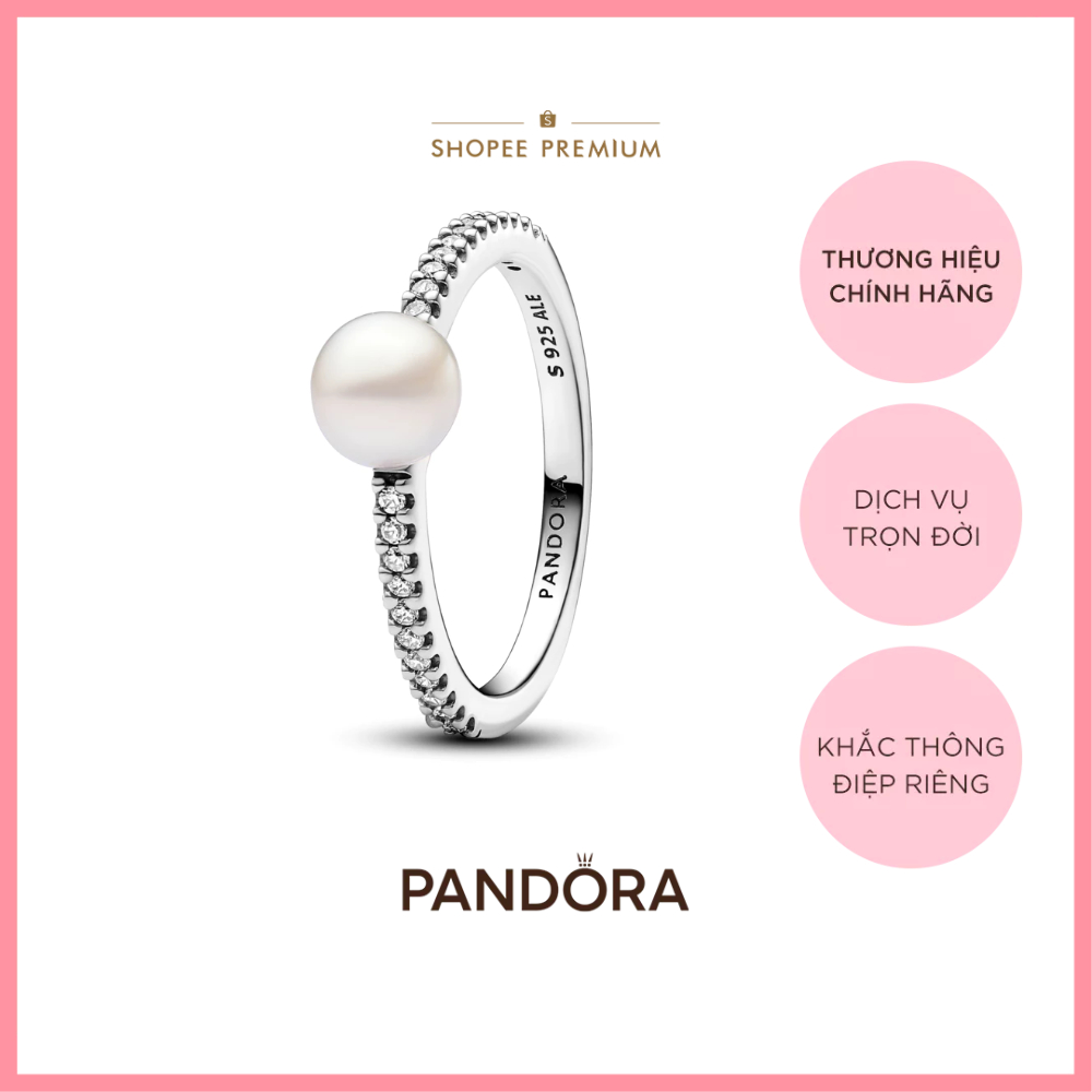[CHÍNH HÃNG]Nhẫn Bạc Pandora Timeless Đính Ngọc Trai