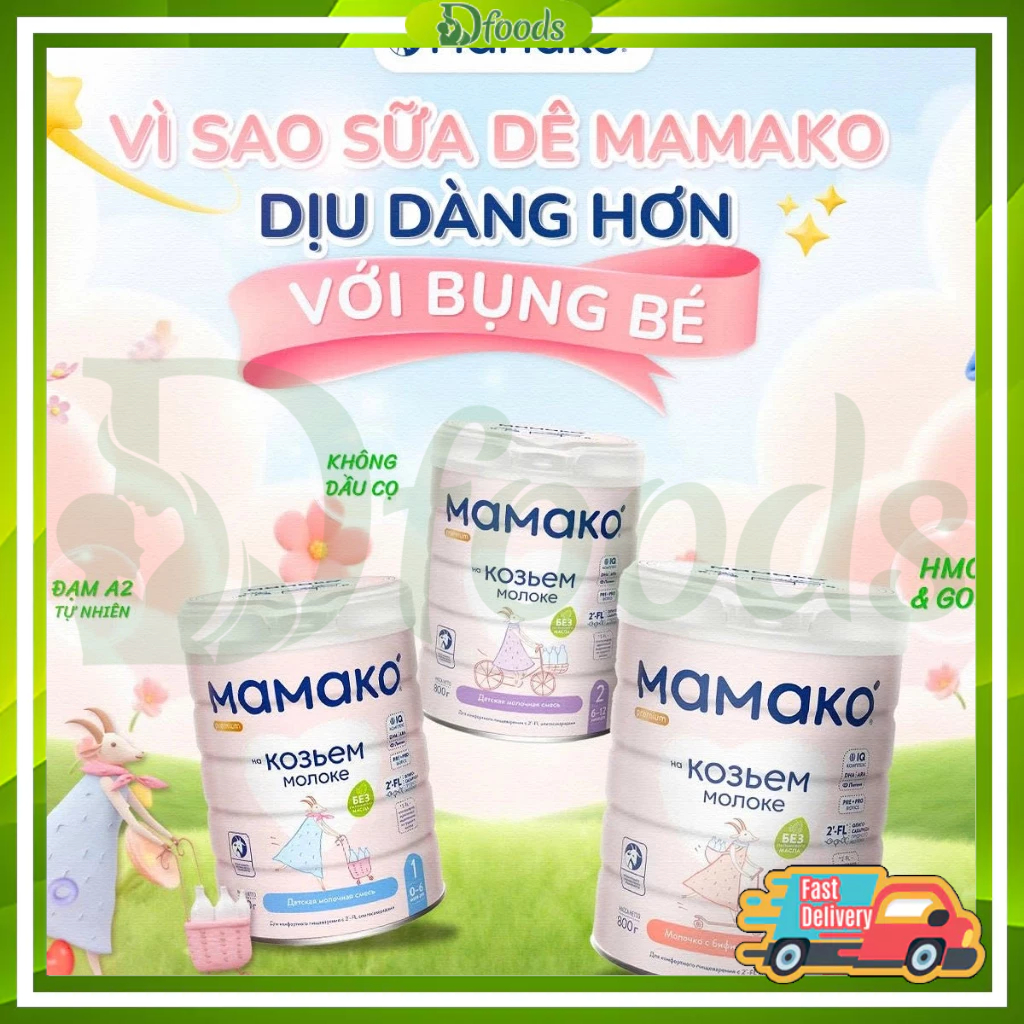 Sữa Dê Nga Mamako 800g Số 1,2,3