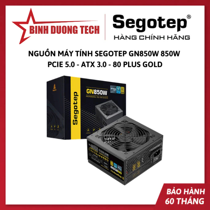 Nguồn Máy Tính Segotep GN850W 850W PCIe 5.0 - ATX 3.0 - 80 Plus Gold Non Modular - Hàng Chính Hãng
