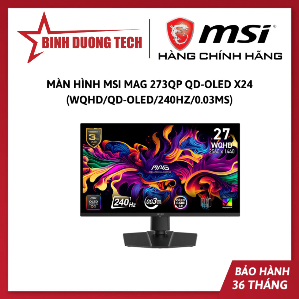 Màn hình gaming MSI MAG 273QP QD-OLED X24 26.5 inch (WQHD, QD-OLED, 240HZ, 0.03ms) - Hàng chính hãng