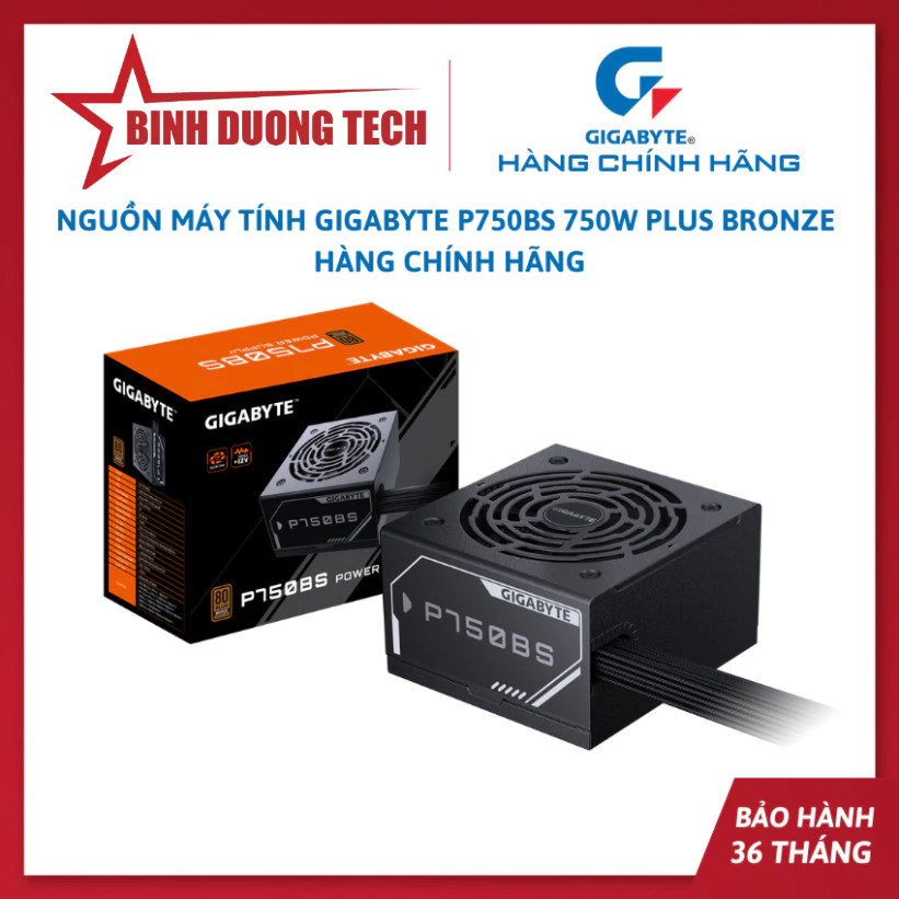 Nguồn máy tính Gigabyte P750BS 750W Plus Bronze - Hàng chính hãng