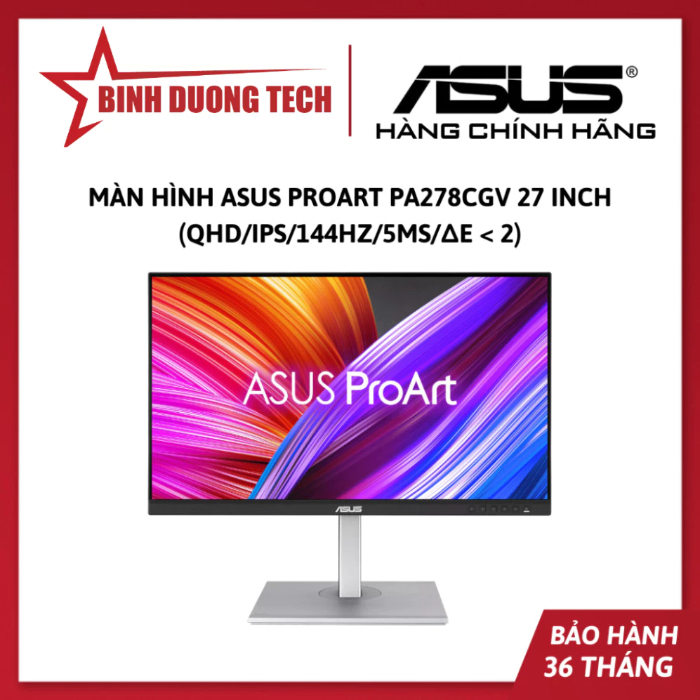 Màn hình đồ họa ASUS ProArt PA278CGV 27 inch, QHD, IPS, 144Hz, 5ms, Delta E<2 - Hàng chính hãng