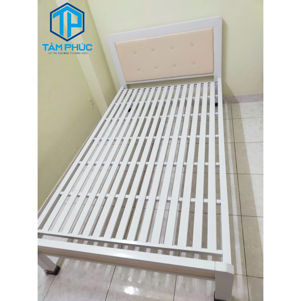 giường đơn sắt hộp vuông 4x8