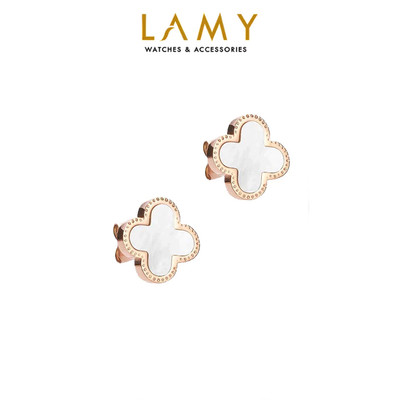 Khuyên tai nữ LAMY Lucky Four Leaves Earrings Rose Gold 3023