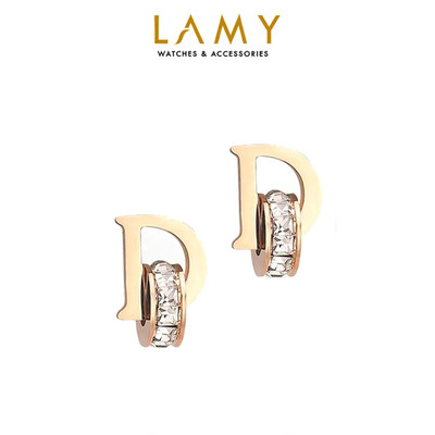 Khuyên tai LAMY D-shaped Earrings Rose Gold 3019