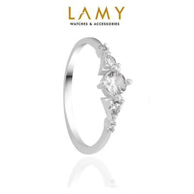 Nhẫn bạc nữ LAMY Gemstone Adorned Triangle Ring Silver 8185 - Nhẫn bạc ta cao cấp
