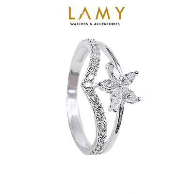 Nhẫn bạc nữ LAMY Five-Petal Flower Ring Silver 8212 - Nhẫn bạc ta cao cấp