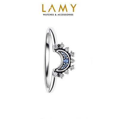 Nhẫn nữ LAMY Celestial Blue Sparkling Moon Silver Ring 8371 - Nhẫn bạc S925 cao cấp