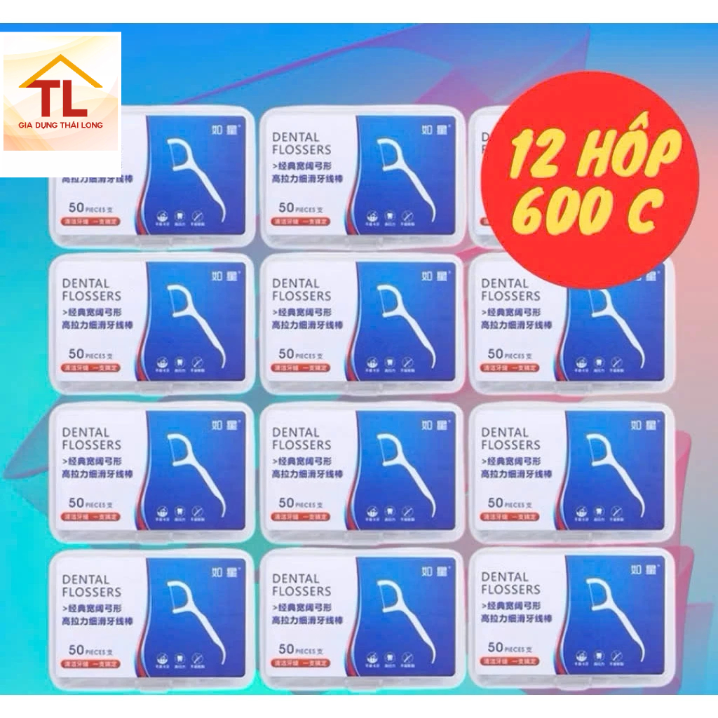 Tăm chỉ nha khoa hộp 50 cái, tăm chỉ nha khoa okamura GiaDung.ThaiLong