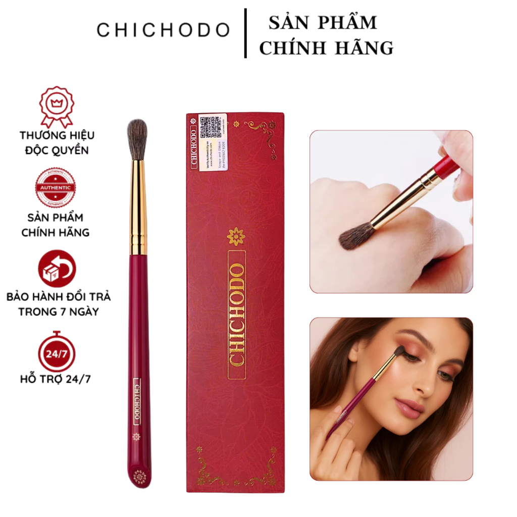 Cọ Blend Và Nhấn Màu Mắt CHICHODO Crease C110 Lông Mềm, Bám Phấn
