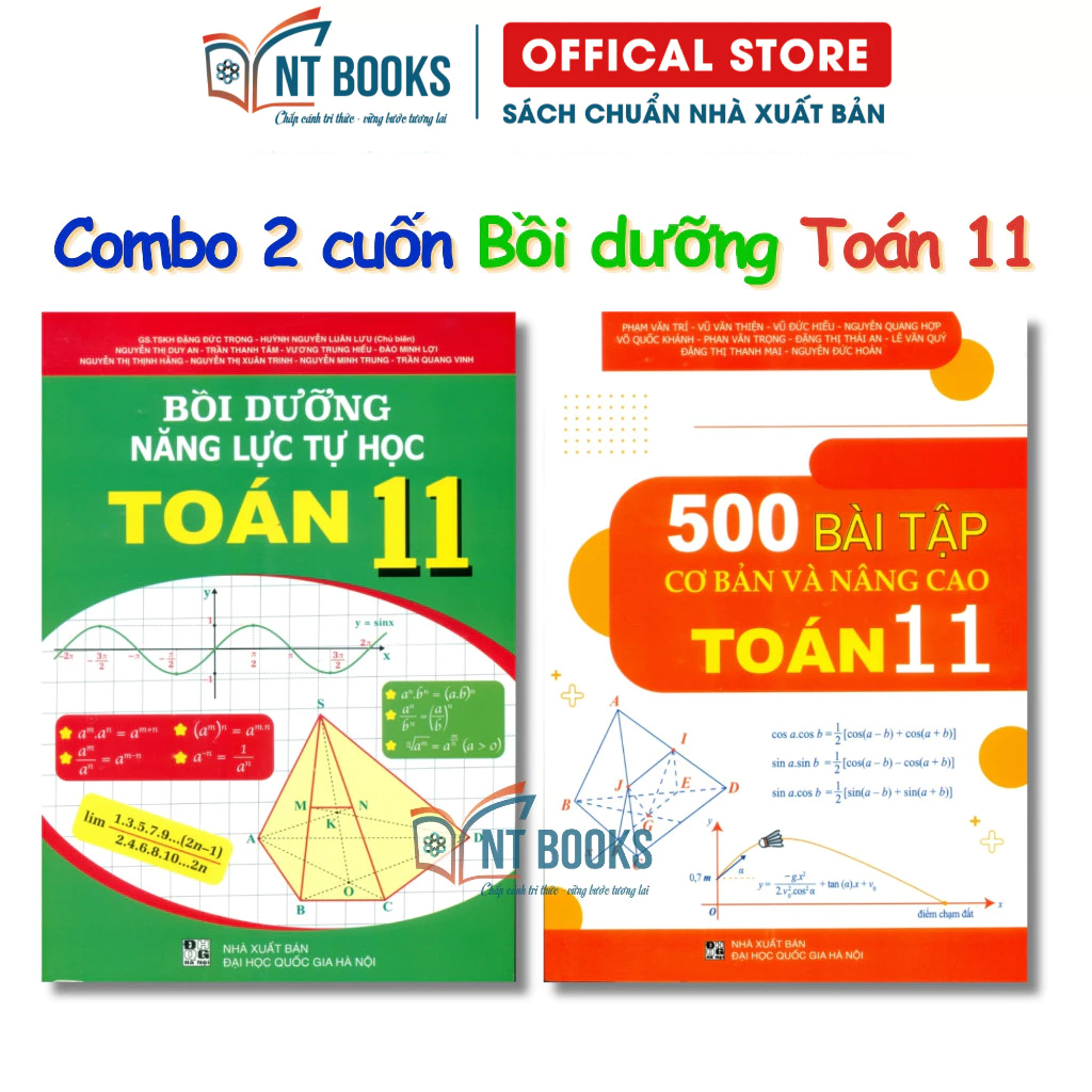 Sách - Combo Bồi Dưỡng Năng Lực Tự Học Toán Lớp 11 + 500 Bài Toán Cơ Bản Và Nâng Cao Lớp 11 -  NXB Đ