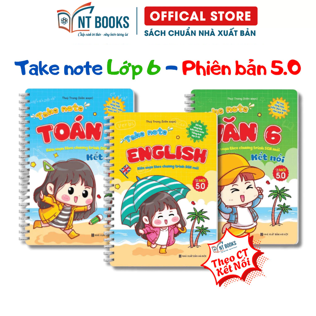 Sách Take Note lớp 6: Toán + Văn + English 3-12 (Theo chương trình SGK Kết nối) – Phiên bản Mới 5.0 