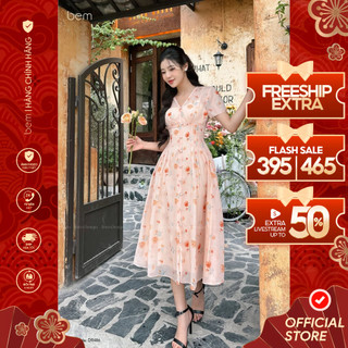 Đầm Hoa Màu Pastel Nhã Nhặn Form Tôn Dáng Bem Design (DR486)