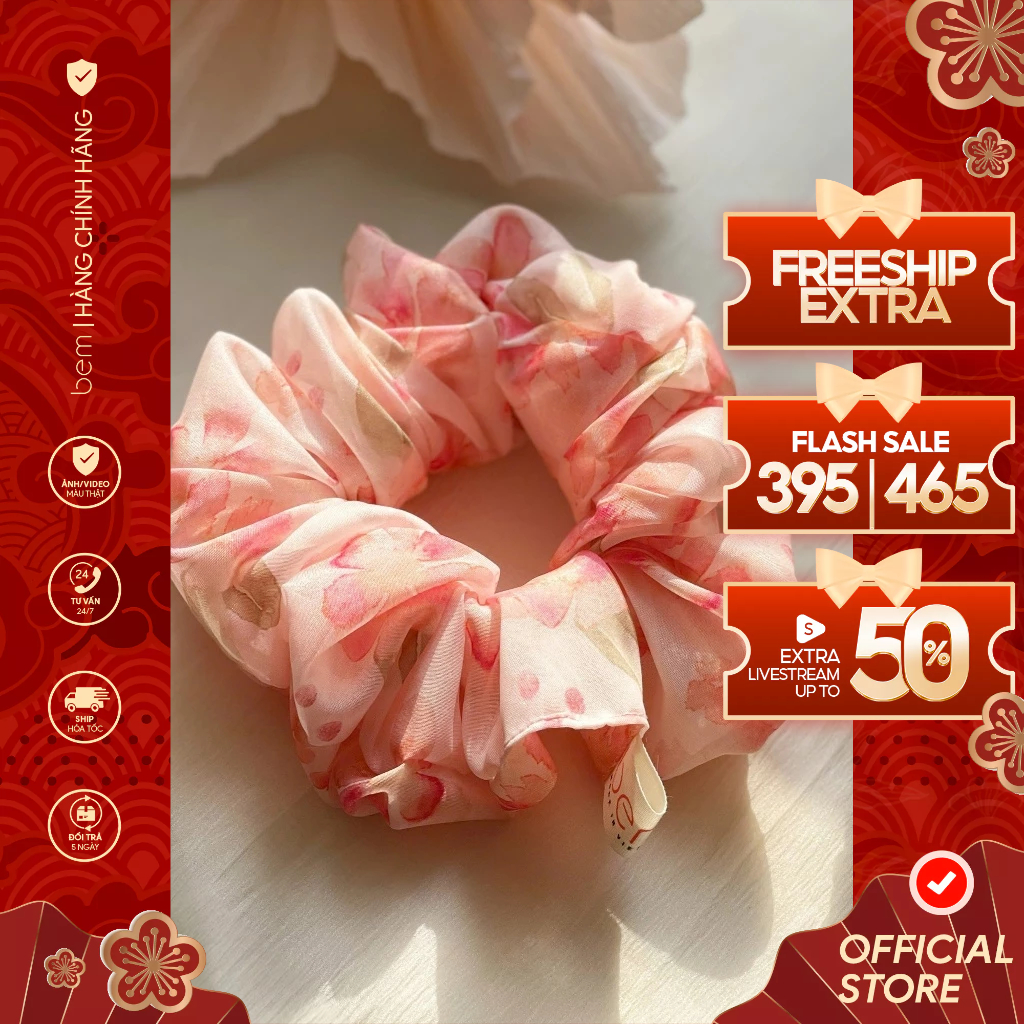 [QUÀ TẶNG] Crunchies Cột tóc hoa Thiết kế BEM Design