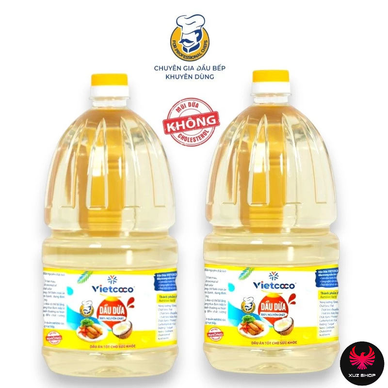 🥥[COMBO 2 CHAI-2LÍT/can] Dầu Dừa Vietcoco – Nấu Ăn Nguyên Chất,Không Cholesterol Tốt Cho Sức Khỏe💚