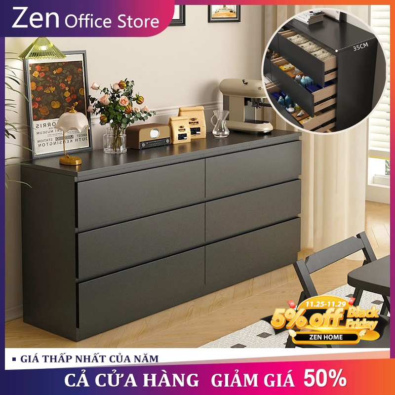 ZEN Tủ ngăn kéo gỗ tủ gỗ đa năng tủ đa năng 3/4/5 ngăn kéo tầng lưu trữ quần áo tài liệu