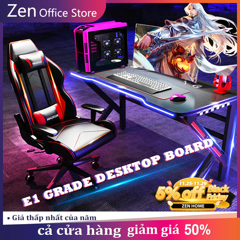 ZEN Bàn chơi game hình chữ U/Z hiện đại Chân sắt sơn tĩnh điện Chống trầy xước