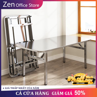 ZEN Bàn Inox xếp gọn tiện lợi cho quán ăn quán nhậu bàn ăn inox chữ nhật gấp gọn bàn bếp nấu ăn