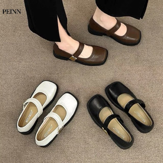 [Peinn] Giày búp bê lolita nữ hót hít chất da mềm phối chữ siêu xinh mã 340