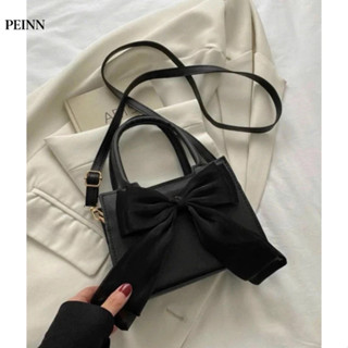   Peinn  Túi xách nữ cầm tay đeo chéo phối nơ lua chất da siêu đẹp mã 303 