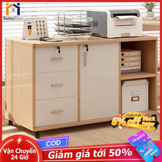 SUNNY Tủ hồ sơ văn phòng Tủ Hộc ngăn kéo gỗ có bánh xe di ( 3 ngăn - 1 ngăn khóa )