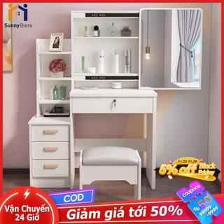  SUNNY Bàn trang điểm nội thất Bộ bàn trang điểm cá nhân kết hợp ghế và gương kéo thông minh có đèn 
