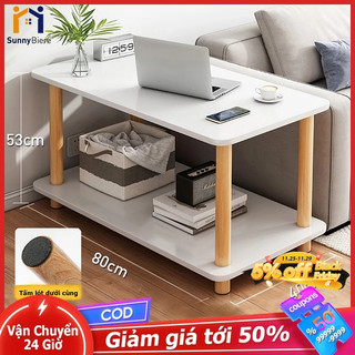  Bàn sofa Kệ đầu giường Bàn trà mặt tròn 2 tầng trang trí phòng khách phòng ngủ Coffee Tables 