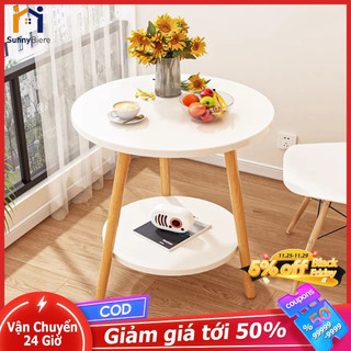  SUNNY Bàn Trà Tròn Sofa Hiện Đại - Bàn Cafe Decor Chân Gỗ Tự Nhiên Đa Năng BH 12 Tháng 