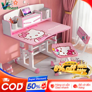  VNBEST Bộ bàn học cho trẻ em có thể điều chỉnh độ cao chống gù lưng và cận thị an toàn và thoải mái 