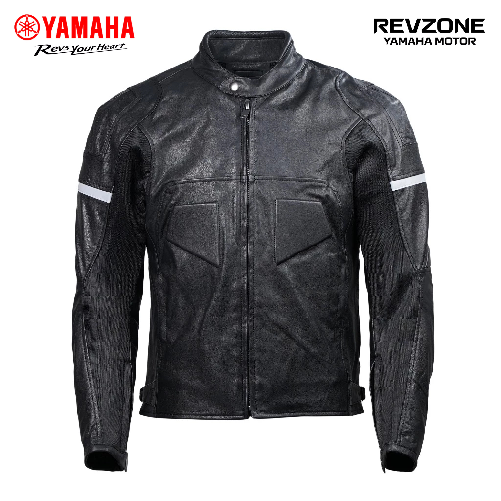 Áo Khoác Da Nam Logo Yamaha Màu Đen