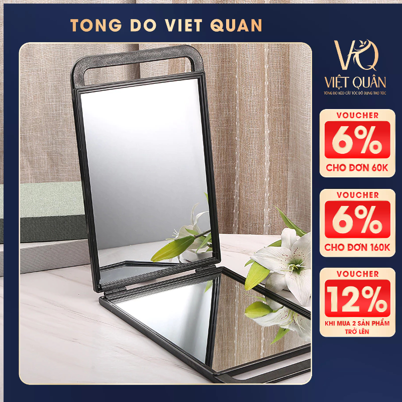 Gương Soi Gáy Barber Khổ Lớn Cầm Tay Cao Cấp - Gương Salon Cho Thợ Cắt Tóc Ảnh Trong Sắc Nét