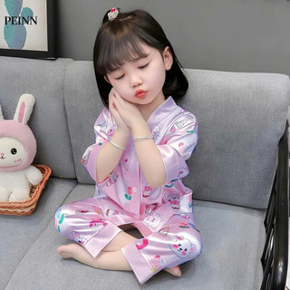   Peinn  Bộ đồ ngủ Pijama mùa hè cho bé gái thiết kế họa tiết dễ thương cho bé 9-35kg. - HK8 