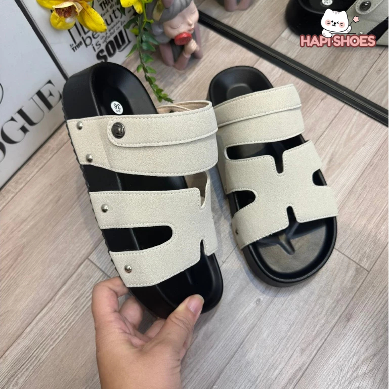 (Deal Mở Bán) Dép sandal da lộn chữ H thời trang đế loại 1 siêu êm chống trơn trượt
