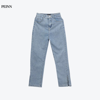   Peinn  Quần jean nữ HKR - T031 ống đứng dáng lửng xẻ gấu phong cách Hàn Quốc 