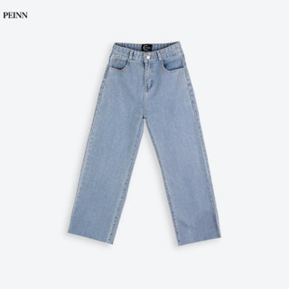   Peinn  Quần Jean Nữ HKR - T038 Ống Rộng Lưng Cao Dáng Lửng Ngắn Bigsize 