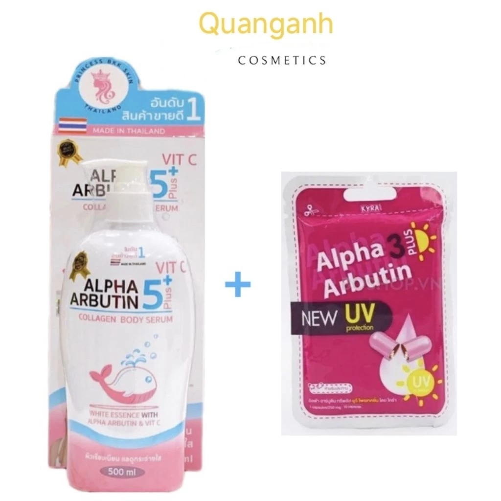 Dưỡng trắng da body alpha abutin thái lan 5plus + kích trăngd 500ml