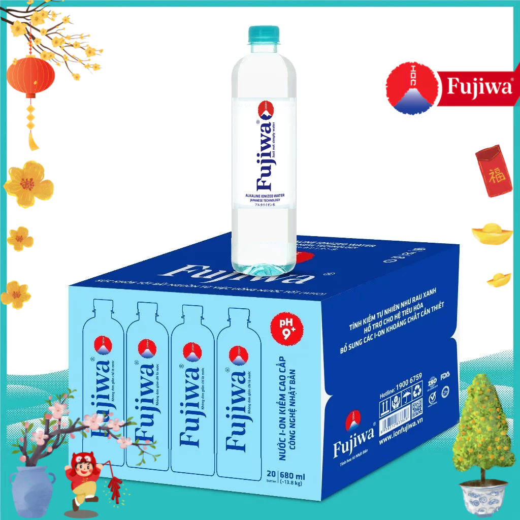 Nước Uống Ion Kiềm Cao Cấp Đóng Chai Fujiwa - Nước uống Detox với Công Nghệ Điện Phân Ion Kiềm