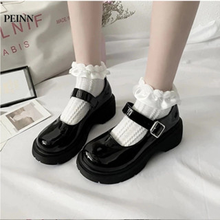   Peinn  Giày nữ oxford chất da bóng đế đốc tăng chiêu cao 3 cm mã 