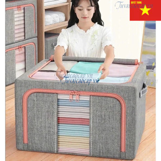  Hộp Đựng Đồ Đa Năng Túi Đựng Quần Áo Vải Polyester Chống Thấm Nước Khung Thép 150L TUVAICAOCAP 