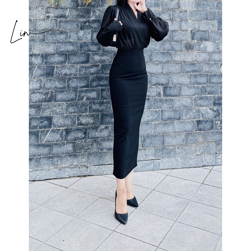 BC01-Chân váy bút chì dài 90cm - 1lớp chất vải Vintex - LIN. DESIGN